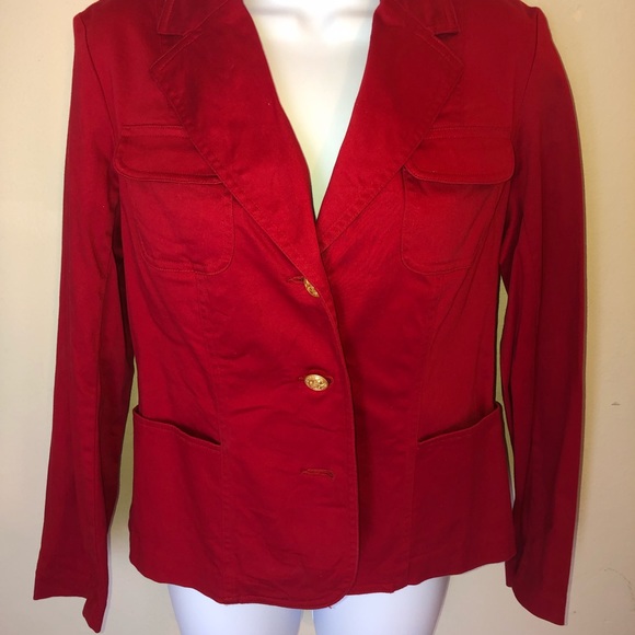 Red stretch fitted jacket - Picture 2 of 3